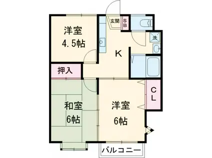 ベルヴィラージュ(3K/2階)の間取り写真