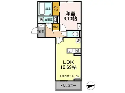 アプトン(1LDK/2階)の間取り写真