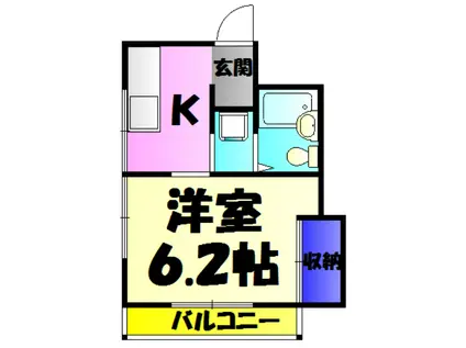 パークサイド803(1K/2階)の間取り写真