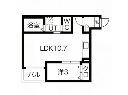 WARREN HARUTAⅠ(1LDK/3階)の間取り写真