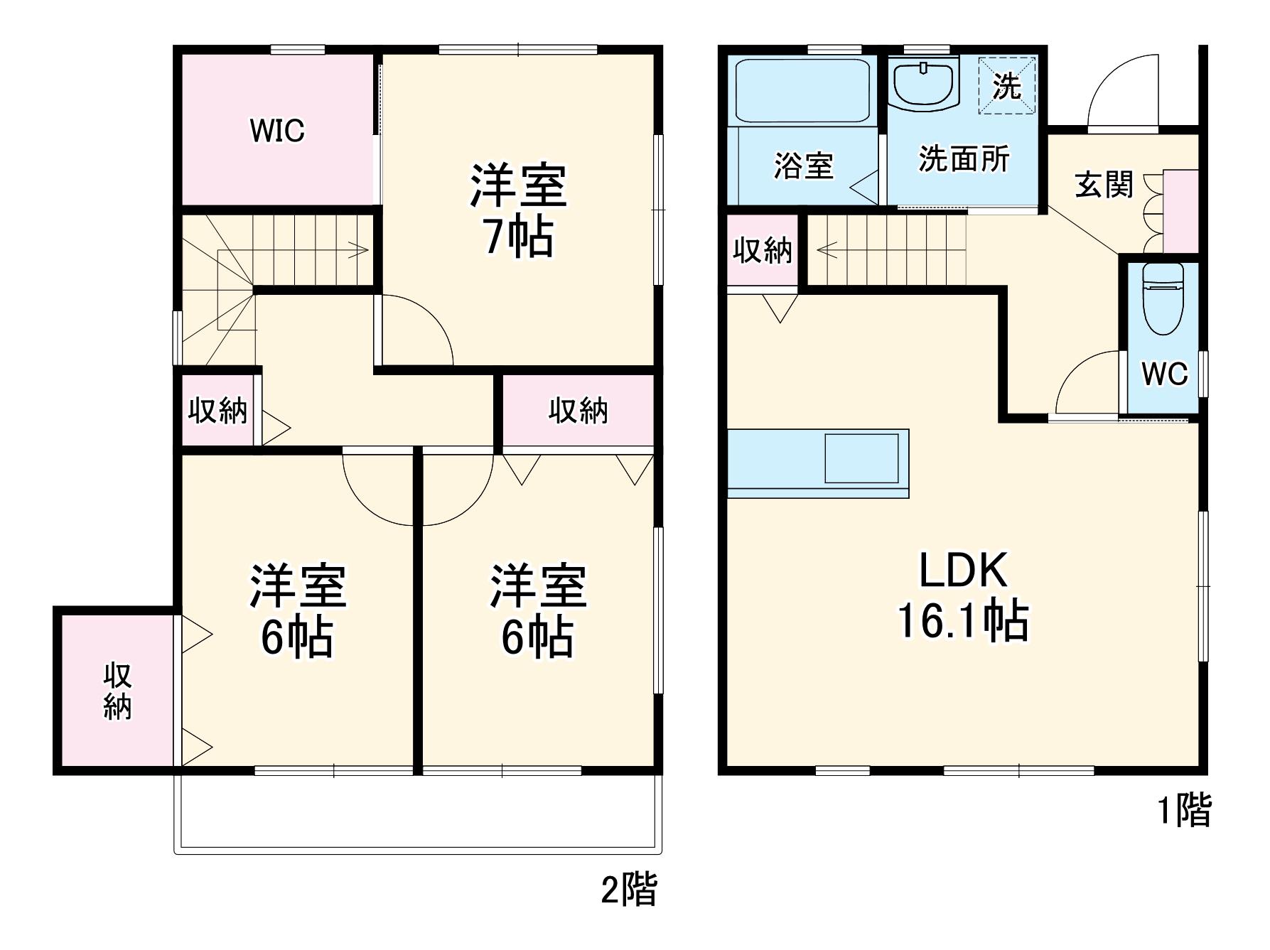 フレア山手(3LDK)の間取り写真