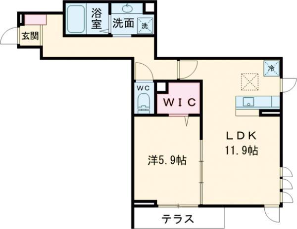 フレシール(1LDK/1階)の間取り写真