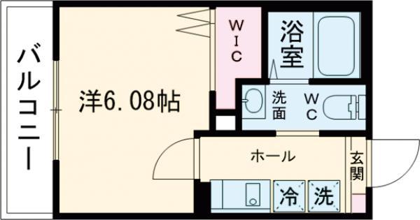 RAPA堀切菖蒲園(1K/2階)の間取り写真
