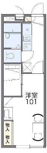 レオパレスPINEROADⅠ(1K/2階)の間取り写真