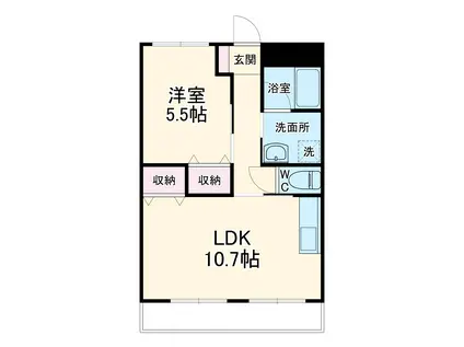 サンハイムアサヒ(1LDK/1階)の間取り写真
