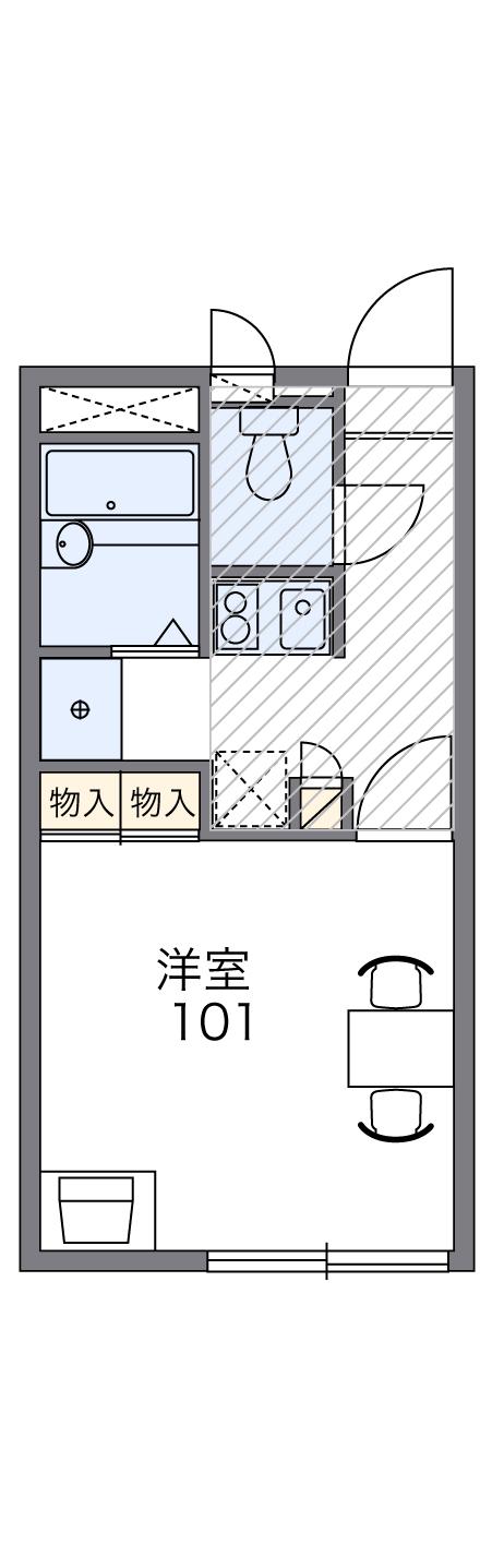 レオパレスイーストⅢ(1K/1階)の間取り写真