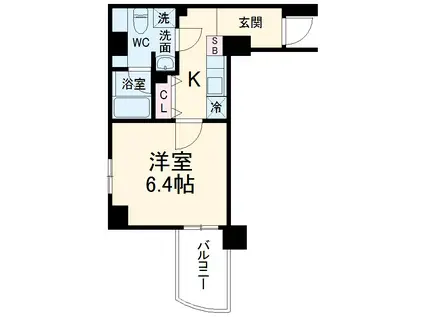 マーレ横浜白金(1K/7階)の間取り写真