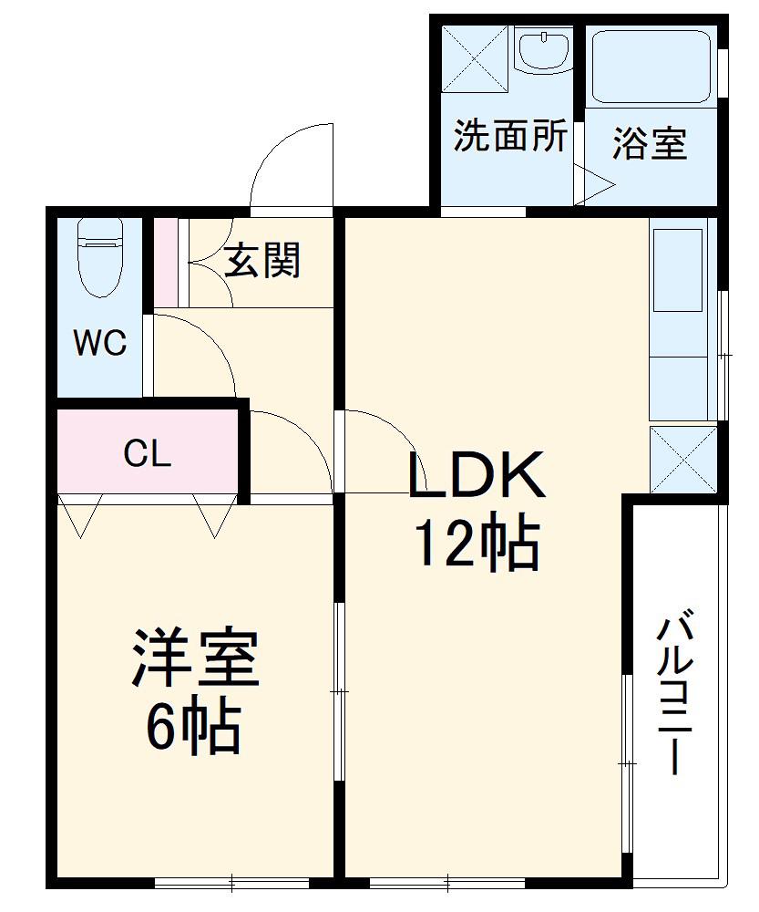 ステイタスいずみ(1LDK/1階)の間取り写真