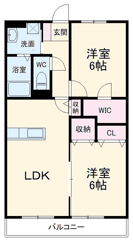アヴァンツァーレ(2LDK/3階)の間取り写真