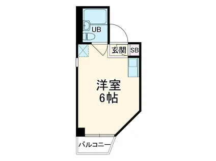 プレスイン豊(ワンルーム/2階)の間取り写真
