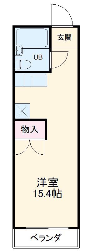 KSハイツ(ワンルーム/2階)の間取り写真
