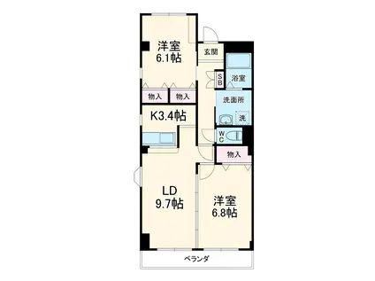 プランドール鎌倉台Ⅱ(2LDK/1階)の間取り写真