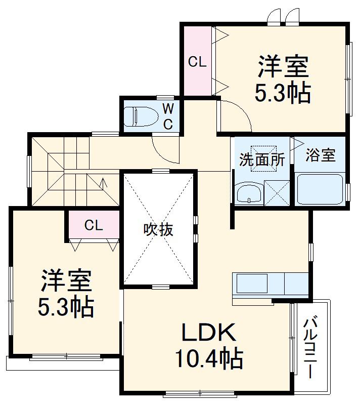 SOL VIENTO(2LDK/2階)の間取り写真