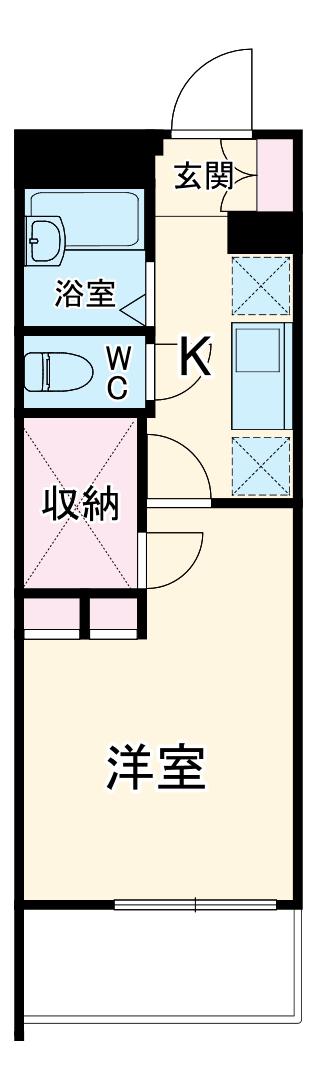 レオパレスプランタンⅡ(1K/1階)の間取り写真