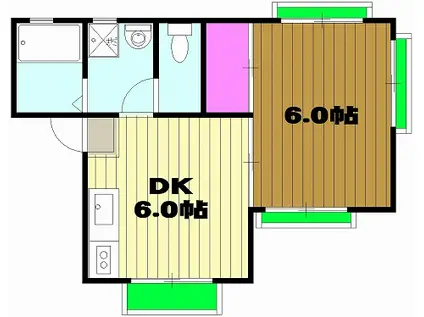 ハイツマイン(1DK/3階)の間取り写真