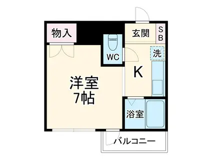 アリビラ原(ワンルーム/1階)の間取り写真