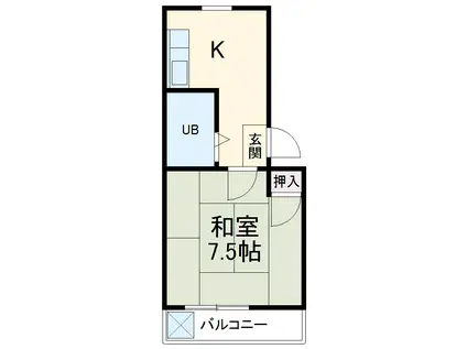 メゾン春日Ⅰ(1K/2階)の間取り写真