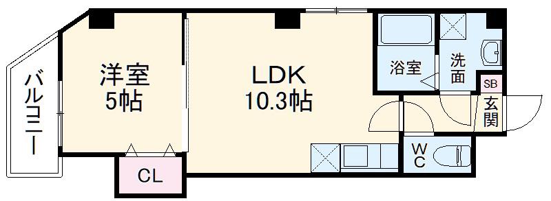 カイテキースⅢ(1LDK/7階)の間取り写真