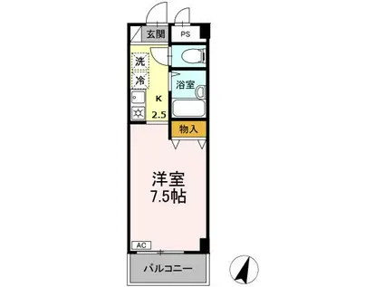 湘南ABSⅠ(1K/3階)の間取り写真