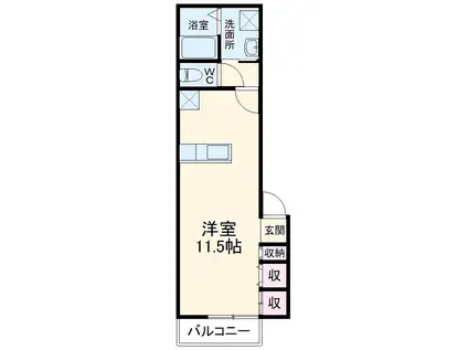 ラピス ラズリーD(ワンルーム/1階)の間取り写真