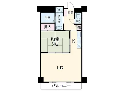 田幡アーバンステージ(1LDK/4階)の間取り写真