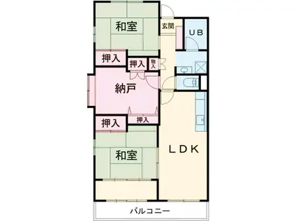 グランディハイツ錦(2SDK/1階)の間取り写真