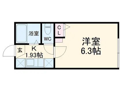 サニーハイツ三春台(1K/1階)の間取り写真