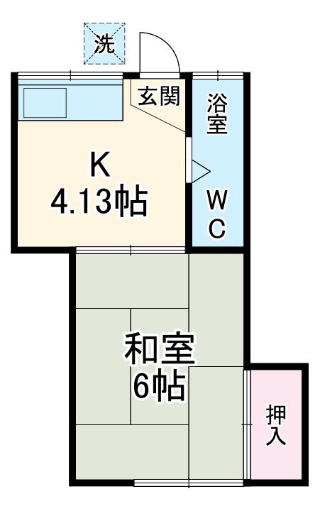 鈴蘭荘7号棟(1K/1階)の間取り写真