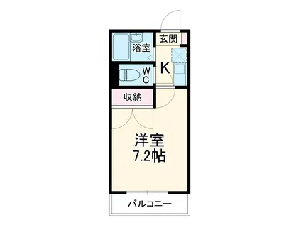 インペリアル湘南Ⅰ(1K/3階)の間取り写真