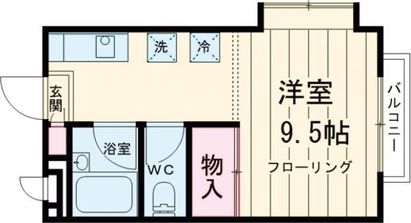 ウィンド フォート A棟(ワンルーム/2階)の間取り写真