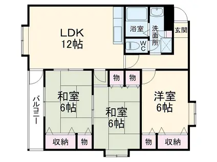 第一真和荘(3LDK/3階)の間取り写真