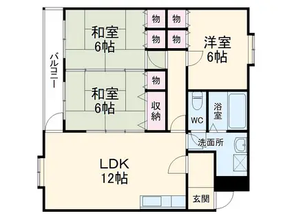 第一真和荘(3LDK/3階)の間取り写真