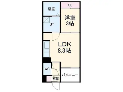 REGALEST こまどめ(1LDK/1階)の間取り写真