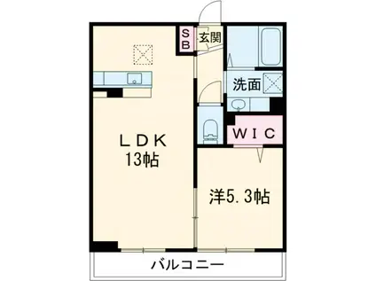 イグレック立川Ⅱ(1LDK/2階)の間取り写真
