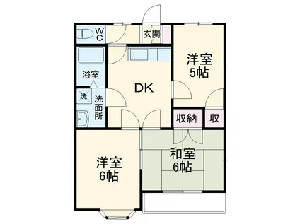 戸川グリーンハイツ(3DK/2階)の間取り写真