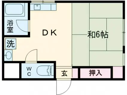 長谷川ビル(1DK/3階)の間取り写真