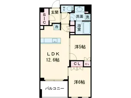 プライマル練馬豊島園(2LDK/3階)の間取り写真