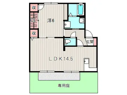 サンヴェルデC(1LDK/1階)の間取り写真