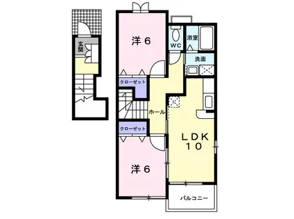 セレブリテA(2LDK/2階)の間取り写真