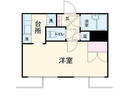 レジデンス藤ヶ丘Ⅱ(ワンルーム/1階)の間取り写真