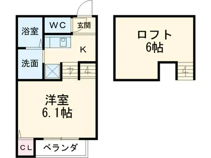グレイスステーションサイド野並(1K/1階)の間取り写真