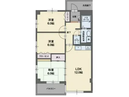 KO-UN(3LDK/2階)の間取り写真