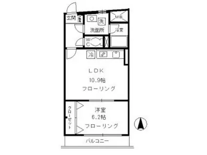 ローズガーデン(1LDK/7階)の間取り写真