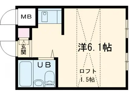 上野イースト(ワンルーム/1階)の間取り写真