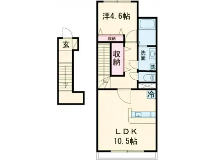 パークサイド大丸(1LDK/2階)の間取り写真