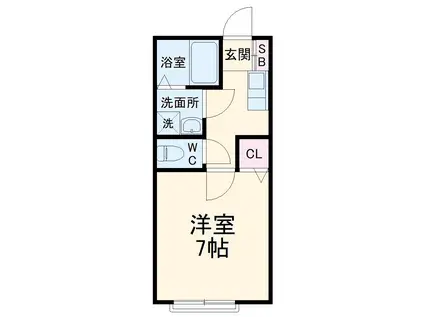 エレヴァートK(1K/2階)の間取り写真