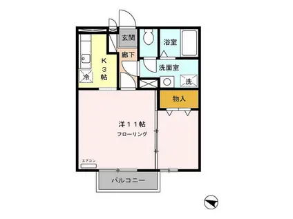 エンジェル湘南(1K/1階)の間取り写真