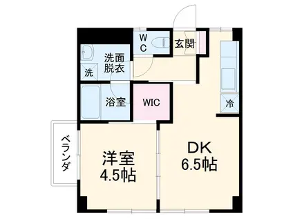 第一暘ビル(1DK/3階)の間取り写真