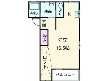 ティアーク(ワンルーム/1階)の間取り写真