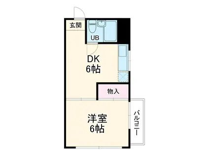 パインコート横浜(1DK/2階)の間取り写真